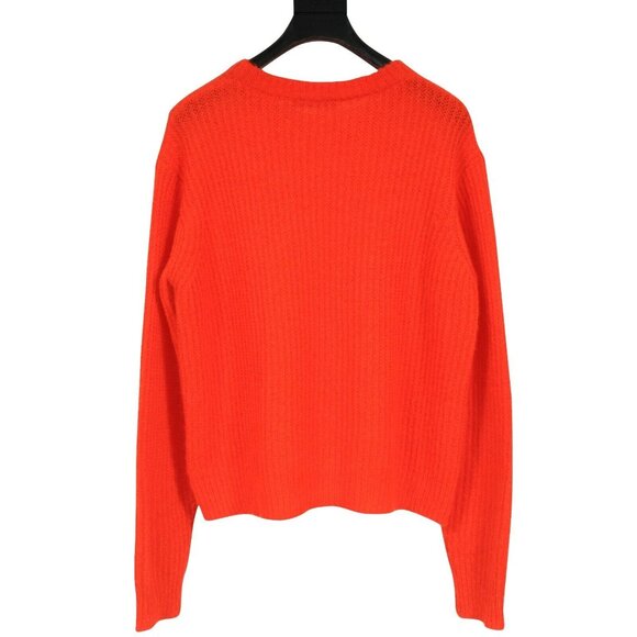 T by Alexander Wang Women Pullover Sweater Medium Orange Acrylic Mohair Knit - Picture 2 of 8